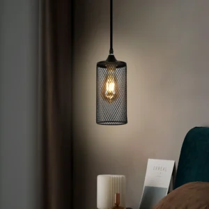 Modern single black hanger (E27 socket)