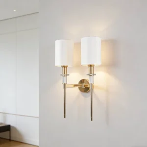 إضاءة جدارية مودرن بلون ذهبي لمصباحين E27