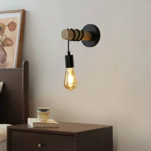 أبليك حائط خشبي لمبة واحدة بقاعدة E27