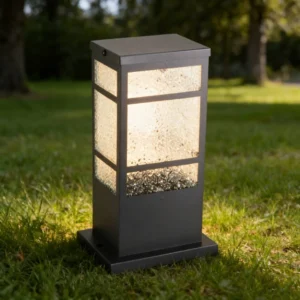 فانوس خارجي زجاجي أسود بمقبس E27