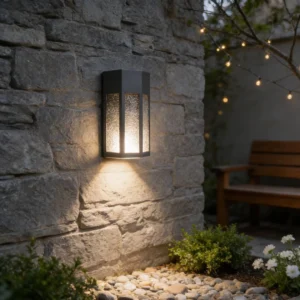 فانوس حائطي خارجي أسود بمقبس E27