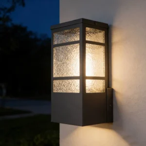 فانوس جداري خارجي أسود بمقبس E27