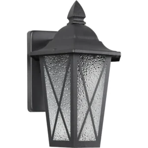 فانوس جداري خارجي بزجاج مات وقاعدة E27 - أسود