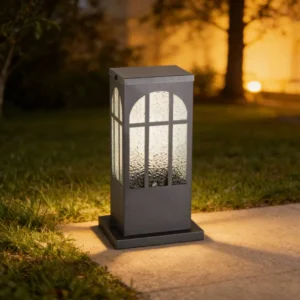 فانوس خارجي زجاجي أسود بمقبس E27