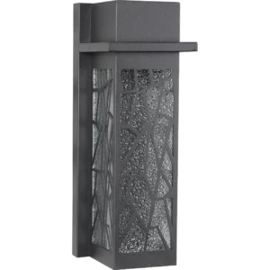 فانوس جداري خارجي بزجاج مثلج وحامل لمبة E27 أسود