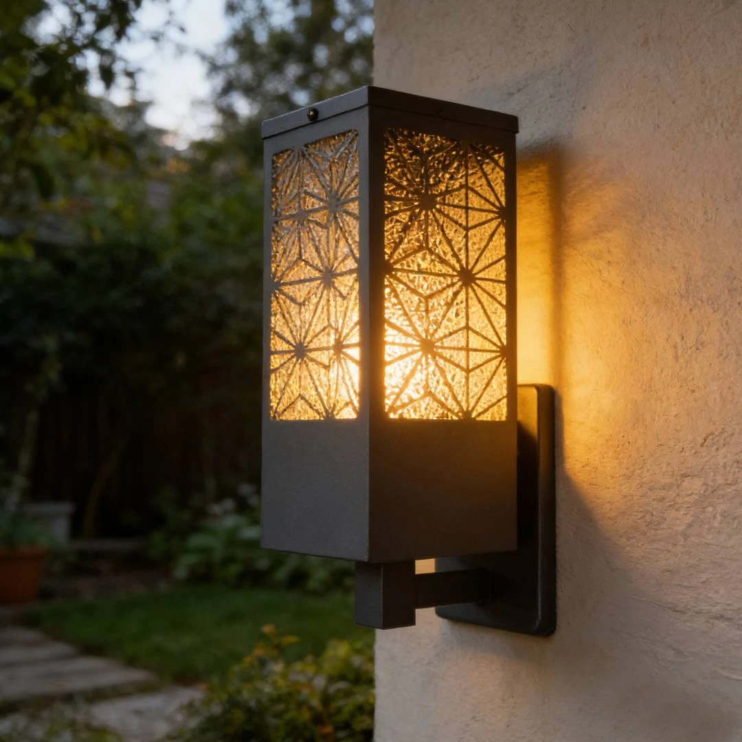 فانوس حائطي خارجي أسود بمقبس E27