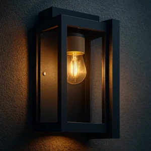 مصباح جداري خارجي أسود بمقبس E27