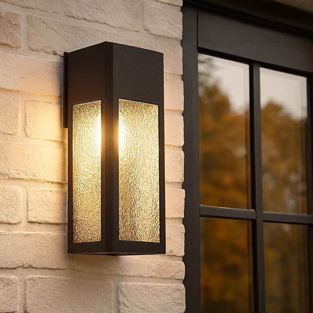 فانوس حائطي خارجي أسود بمقبس E27