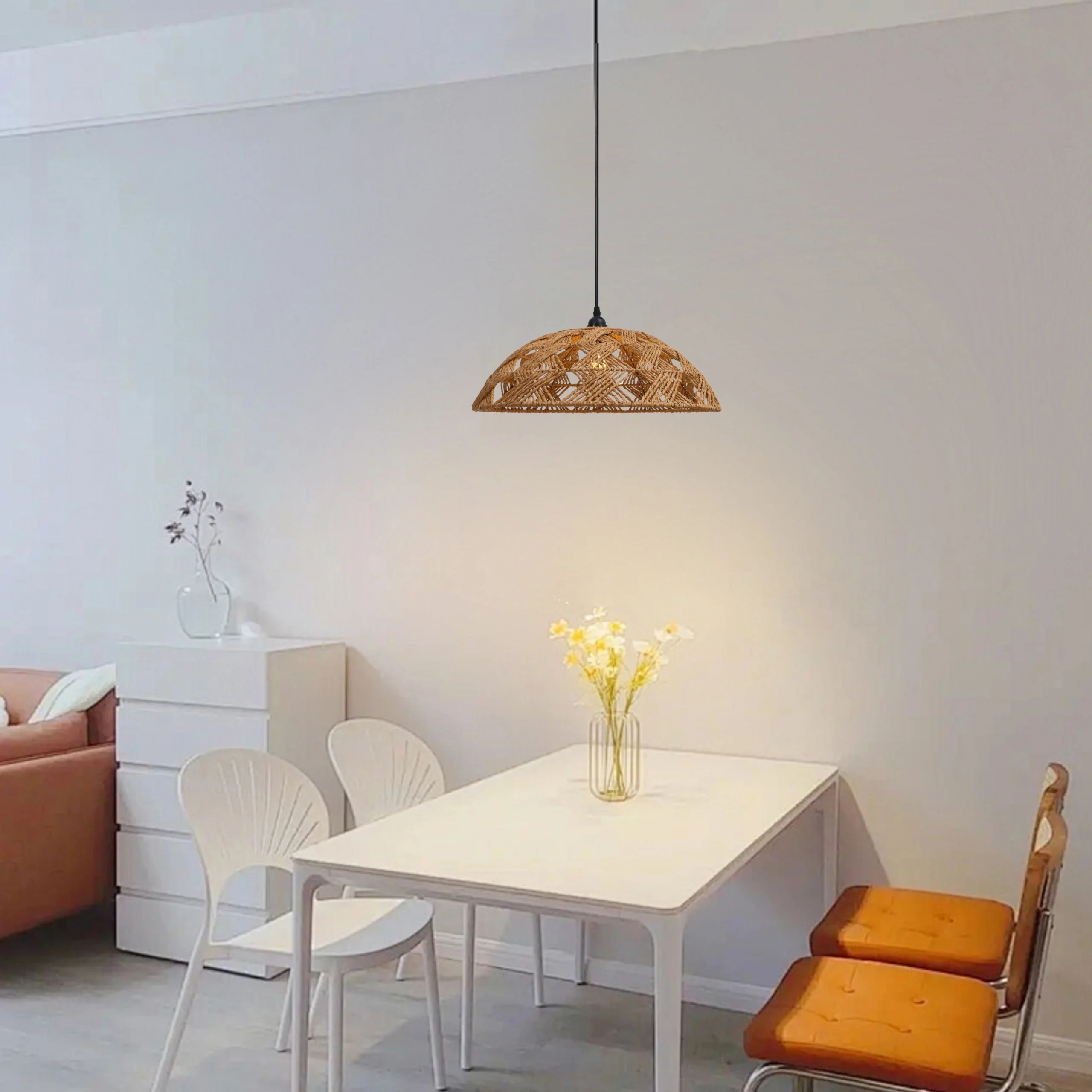 نجف مودرن بني لمبة واحدة E27 بقطر 240 ملم