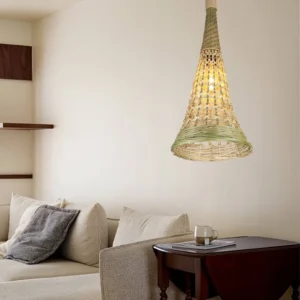 معلّق من القش مفرد بمقبس E27 وقطر 25 سم