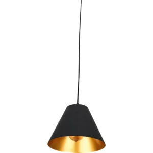 Modern black and gold pendant light — one E27 bulb