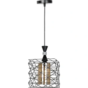 Modern black hanging bracket with E27 socket (one bulb)