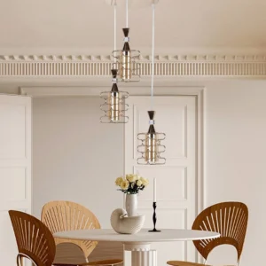 Modern gold chandelier with 3 E27 bulbs