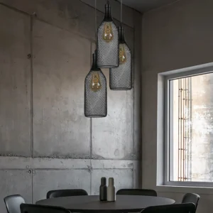 Modern single pendant lamp, black — E27 socket