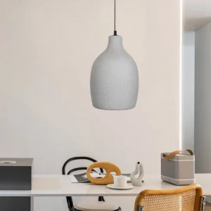 Modern gray pendant lamp with E27 socket (one bulb), 30 cm diameter