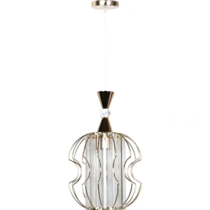 Modern gold pendant lamp with E27 socket (one bulb)