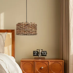 مصباح معلق بني بقاعدة E27 لمبة واحدة، قطر 35 سم