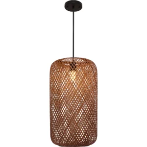 مصباح معلق من الخيزران بمقبس E27 لمبة واحدة، قطر 380 مم