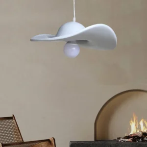 Modern gray pendant chandelier, single E27 bulb — 40 cm diameter