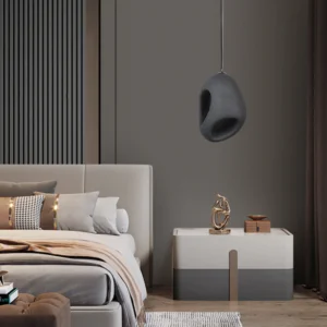 Modern black hanging chandelier with E27 socket (one bulb)