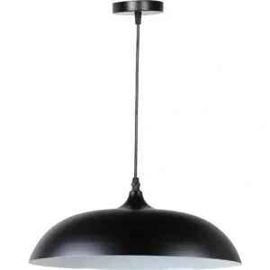 Modern black and white pendant chandelier, one bulb with an E27 socket, 45 cm diameter