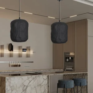 Modern single pendant chandelier in black for E27 bulb