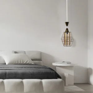 Modern gold pendant lamp, single bulb (E27 base)