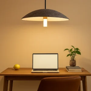 Modern silver pendant lamp with E27 socket (one bulb), 460 mm diameter