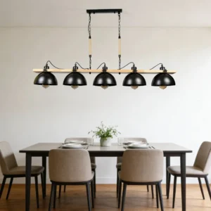 نجفة معلقة مودرن سوداء E27 ×5
