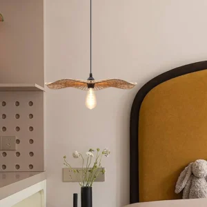 مصباح معلق من الخيزران بمقبس E27 للمبة واحدة — قطر 500 ملم