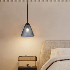 مصباح معلق مودرن مفرد أسود بمقبس E27 (لمبة واحدة)