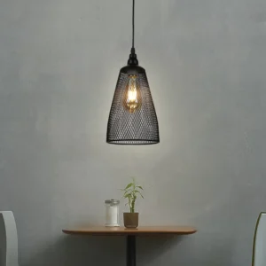 Modern single pendant lamp, black (E27 base)