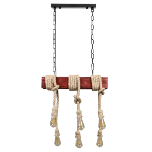 ثريا خشبية بحبال لمصابيح E27 — 6 فتحات