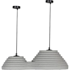 نجفة معلقة مودرن رمادية بمقبسي E27 وقطر 60 سم