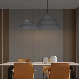 Modern black pendant chandelier with E27 sockets (two bulbs), 60 cm diameter