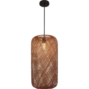 مصباح معلق من الخيزران بمقبس E27 (لمبة واحدة) — قطر 600 ملم