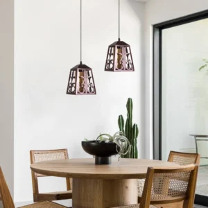Modern pendant light in coffee color with E27 socket (one bulb)