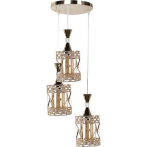 Modern gold chandelier with three bulbs (E27)