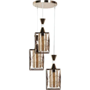 Modern gold wall sconce with three E27 sockets