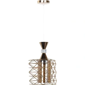 Modern gold pendant lamp with E27 socket (one bulb)
