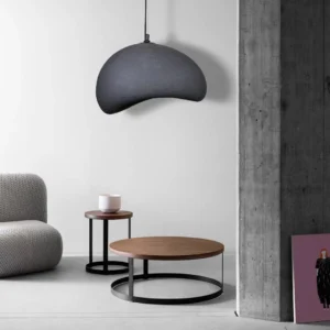 Modern black pendant chandelier with E27 socket (one bulb), 80 cm diameter — available only in Jeddah and Riyadh