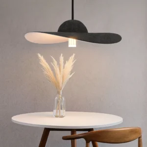 Modern gray pendant light with E27 socket (one bulb) — 800 mm diameter