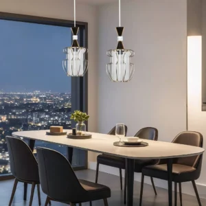 نجفة معلقة مودرن ذهبية بمقبس E27 واحد