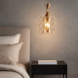 Modern gold pendant lamp for E27 socket (one bulb)