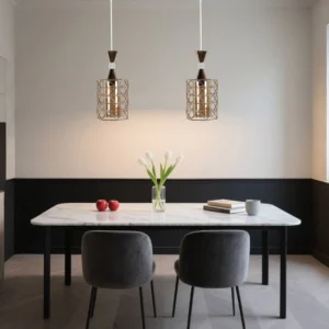 Modern gold pendant light, single E27 bulb