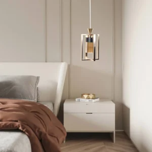 Modern gold pendant chandelier with one bulb (E27)