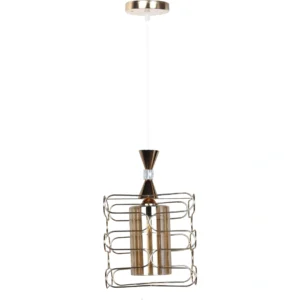Modern gold pendant light, single E27 bulb
