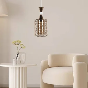 Modern gold light holder for E27 socket (one bulb)