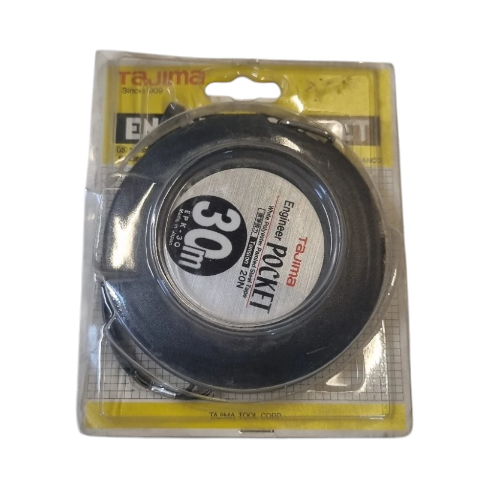 شريط قياس جيبي للمهندسين تاجيما طراز EPK-30 — 30 متر بشريط فولاذي