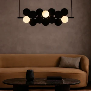 نجفة مودرن أسود وأبيض بمصابيح G9 (7 لمبات)